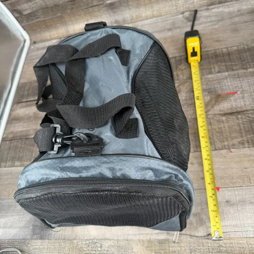 Pet Carrier Bag Shoulder Hand Strap Black Mesh Walls 12